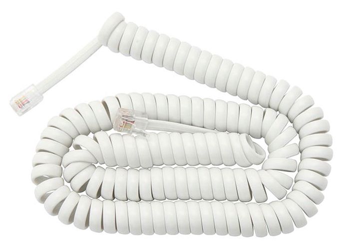 Corded Handset Cable RJ9/RJ10-RJ9/RJ10 (4P4C) 2m, White TF-SP2W 5900804012498; 5901436719212