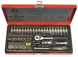 SOCKET SET, 1/4" DRIVE, 39PC T4655