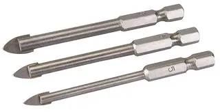 TILE & GLASS DRILL BIT HEX DRIVE 3PC SET 224760
