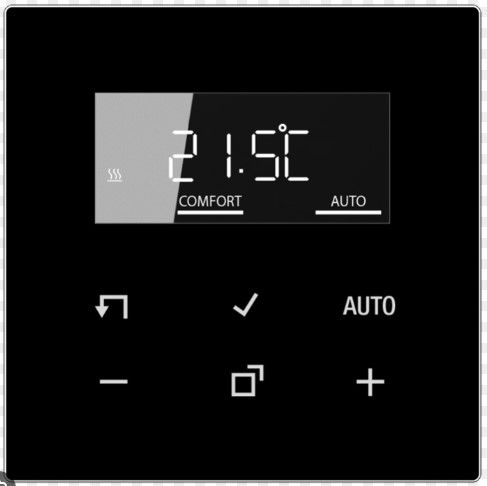 Thermostat with LCD Display JUNG TRDLS1790SW (Black, indoor, programmable) JUNGTRDLS1790S