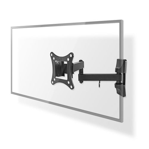 Full Motion TV Wall Mount | 13 - 27 " | Maximum supported screen weight: 15 kg | Tiltable | Rotatable | Minimum wall distance: 60 mm | Maximum wall distance: 350 mm | 3 Pivot point(s) | ABS / Steel | Black TVWM1510BK 5412810268658