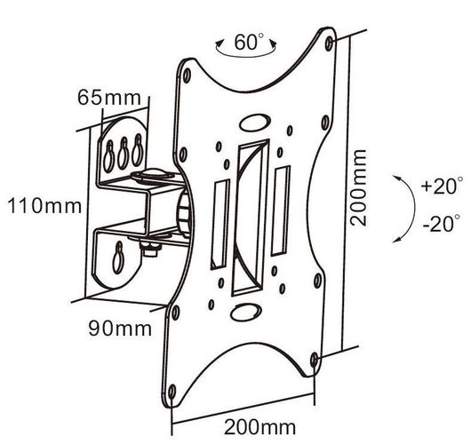 Seinakinnitus LED/LCD/Plasma TV 23-42" (must) kuni 30kg UCH0041A 5901436727026