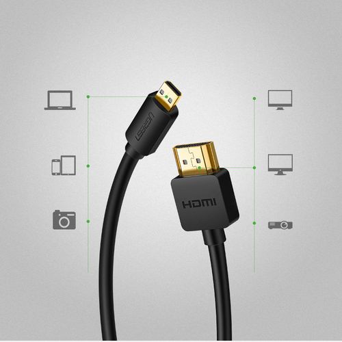 Cable HDMI - micro HDMI 1.5m (HDMI 2.0 4K@60Hz) black HD127 UGREEN UGREEN/30102 6957303831029