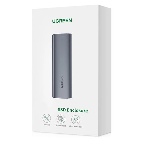 Корпус для жесткого диска SSD M.2 NGFF SATA 3.0 5 Гбит/с (вход USB-C), серый UGREEN/10903 6957303819034