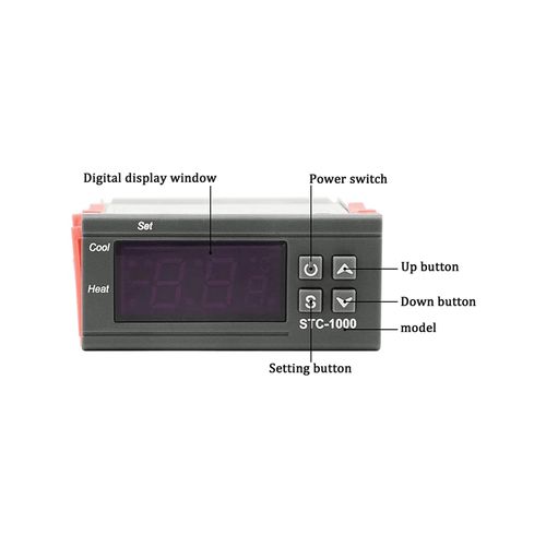 Digitaalne temperatuurikontroller 1m NTC anduriga 230V STC-1000 URZ4045 5901436858980