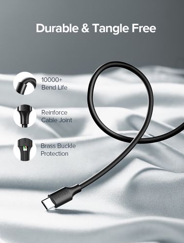 Kaabel USB A isane - USB-C isane 1m QC3.0/AFC/FCP 3A must US287 UGREEN UGREEN/60116 6957303861163