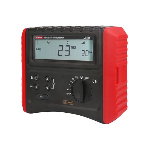 RCD Tester, 10~1000mA; 0~2000mS @ 0°/180°; multiple level, voltage test 30~480V; wiring check, AUTO RMAP test; UNI-T UT586+ 6935750558614
