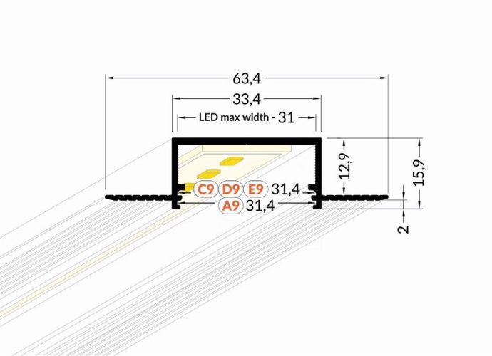 LED-профиль VARIO30-04, встраиваемый, 2м, TOPMET PROF-VARIO30-04-2Ms 5901597240167