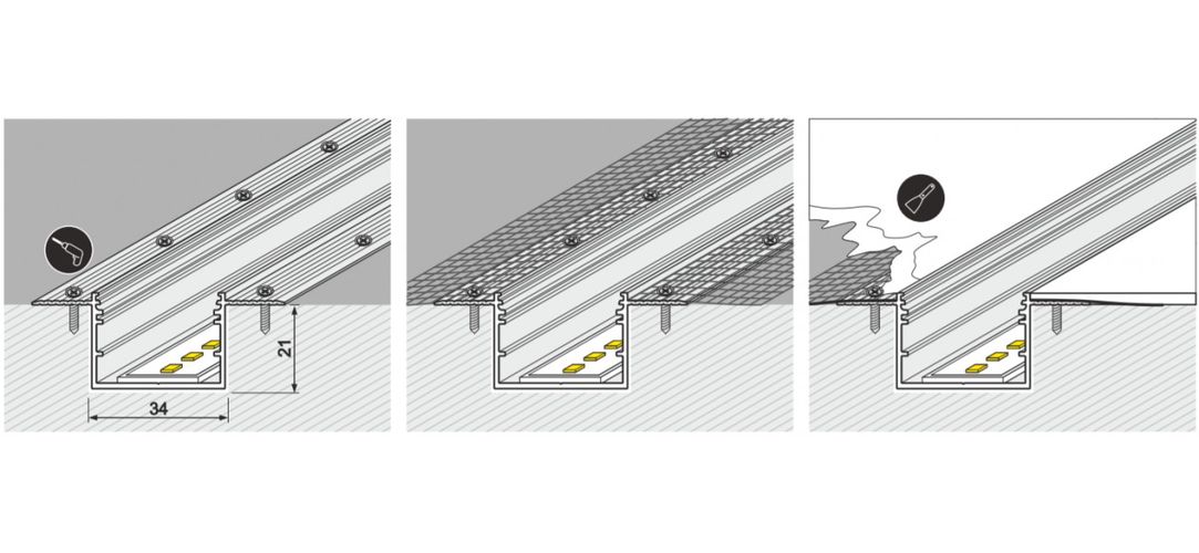 LED profiil VARIO30-05, süvistatav, 2m, TOPMET PROF-VARIO30-05-2Ms 5901597240198