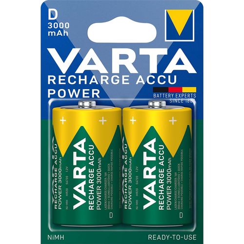 Rechargeable NiMH Battery D 1.2 V 3000 mAh 2-Blister VARTA-56720B 4008496550777