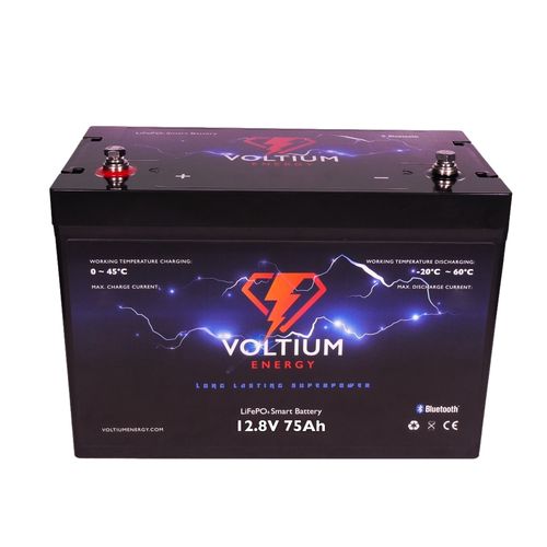 Lithium battery LiFePO4 12.8V 75Ah T11 BT APP VOLTIUM ENERGY VE-SPBT-1275