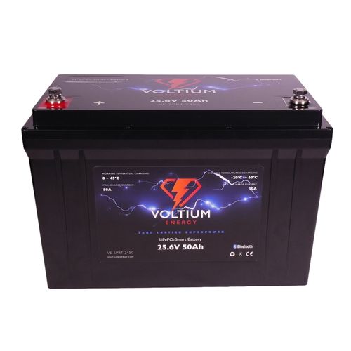 Liitiumaku LiFePO4 25.6V 50Ah M8 BT APP VOLTIUM ENERGY VE-SPBT-2450