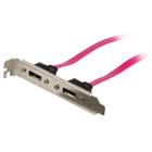 SATA 3 Gb/s Cable Internal 2x SATA 7-Pin Female - 2x SATA 7-Pin Bracket 0.50 m Red VLCP73800R05