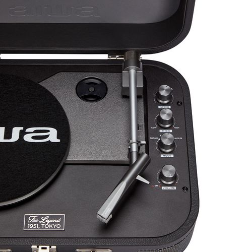 Vintage Turntable in Leatherette Briefcase 2x2.2W RMS with Bluetooth / USB Player & Recorder, Titanium VPX-1951/TN 8435256898385