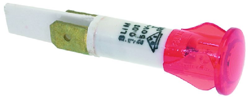 Indicator Lamp Red 230V 120°C ø 13 mm, head ø 16 mm W8-12332/RE