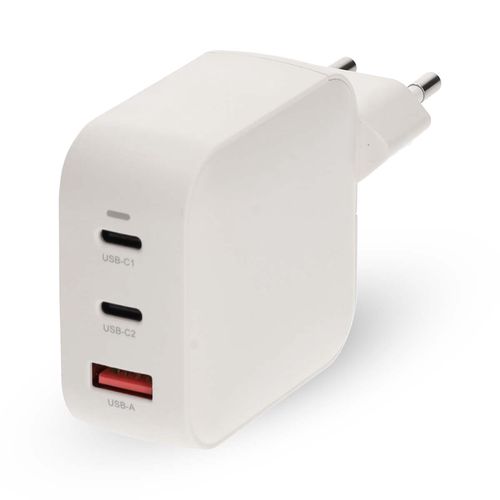 Wall Charger | 100 W | GaN | PD3.0 | Quick charge feature | 2.5 / 3.0 / 5.0 A | Number of outputs: 3 | USB-A / 2x USB-C™ | Automatic Voltage Selection | White WGCHA100WWT 5412810470167