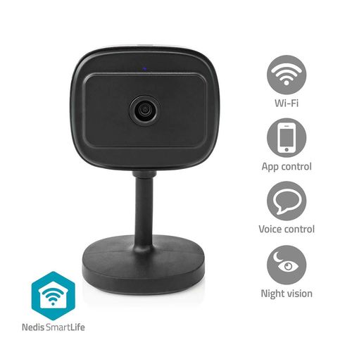 SmartLife Indoor Camera | Wi-Fi | Full HD 1080p | Cloud Storage (optional) / microSD (not included) / Onvif | With motion sensor | Night vision | Black WIFICI07CBK 5412810414086