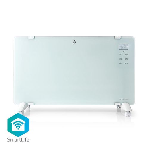 SmartLife Convection Heater | Wi-Fi | Suitable for bathroom | Glass Panel | 2000 W | 2 Heat Settings | LED | 15 - 35 °C | Adjustable thermostat | White WIFIHTPL20FWT 5412810318001