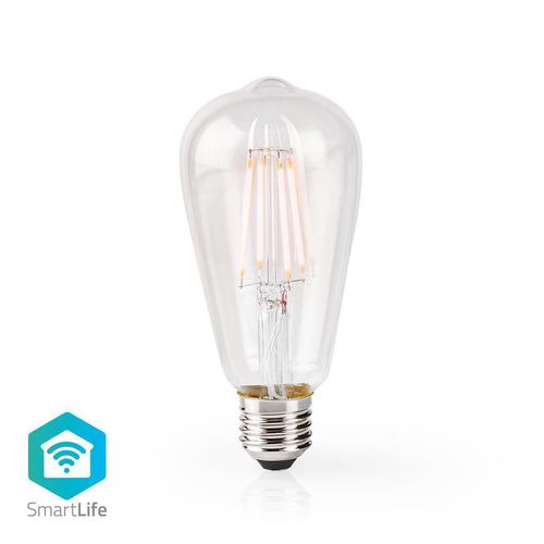 SmartLife LED Filament Bulb | Wi-Fi | E27 | 500 lm | 5 W | Warm White | 2700 K | Glass | Android™ / IOS | ST64 | 1 pcs WIFILF10WTST64 5412810313907