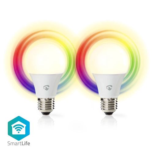 SmartLife Full Colour LED Bulb | Wi-Fi | E27 | 806 lm | 9 W | RGB / Warm to Cool White | 2700 - 6500 K | Android™ / IOS | Bulb | 2 pcs WIFILRC20E27 5412810335473