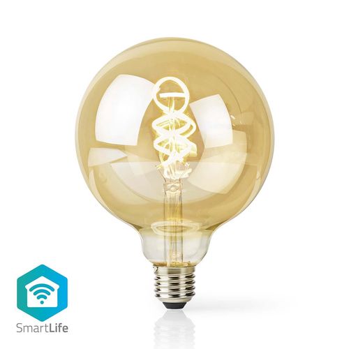 SmartLife LED Filament Bulb | Wi-Fi | E27 | 360 lm | 4.9 W | Warm to Cool White | 1800 - 6500 K | Glass | Android™ / IOS | Globe | 1 pcs WIFILRT10G125 5412810335381