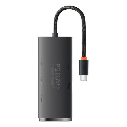 Концентратор USB-C 4xUSB 3.0 Ports 25 см, черный WKQX030301 6932172606244