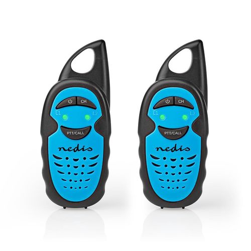 Walkie-Talkie Set | 2 Handsets | Up to 3 km | Frequency channels: 3 | PTT | up to 3 Hours | Black / Blue WLTK0300BU 5412810328918