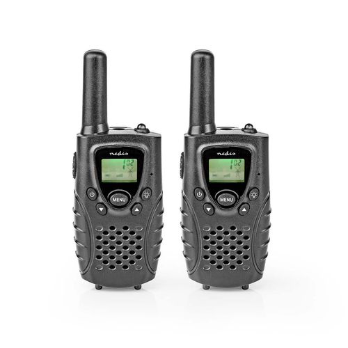 Walkie-Talkie Set | 2 Handsets | Up to 8 km | Frequency channels: 8 | PTT / VOX | up to 2.5 Hours | Headphone output | Black WLTK0800BK 5412810309726