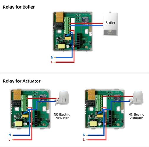 Умный, портативный термостат для котла или термоклапанов, Wi-fi TUYA + RF WT-498-WIFI-RF