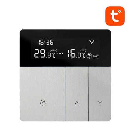 Smart thermostat for water heating floor valves control, 3A, Wi-Fi, TUYA / Smart Life WT50-WH-3A