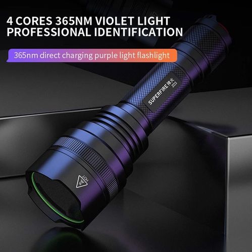 LED UV flashlight, 12W , 365Nm, rechargable USB-C, SUPERFIRE Z03