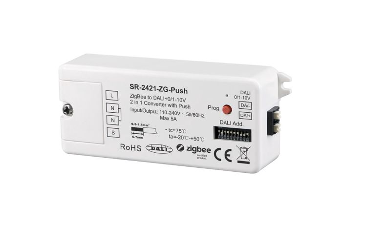 Контроллер Zigbee to DALI / 0/1-10V с функцией push-dim SR-2421-ZG-PUSH