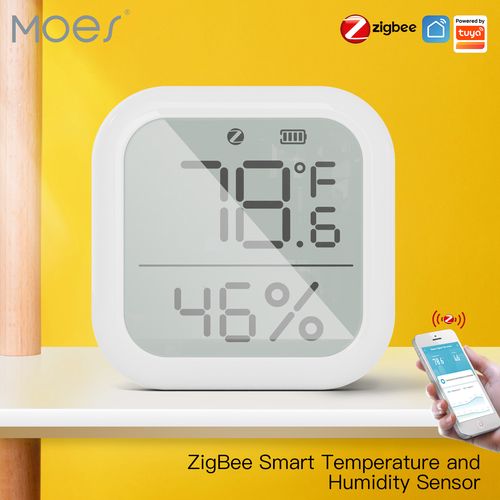 Nutikas temperatuuri- ja niiskusandur, ZigBee, juhtmevaba, 0-1000LUX, Wi-Fi, TUYA / Smart Life ZSS-KB-TH-LF-C-MS 6974246475288