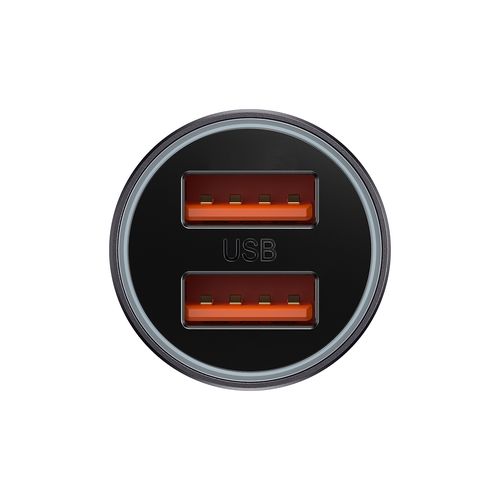 Автомобильное быстрое зарядное устройство 60W 12-24V 2xUSB QC4+ SCP AFC, темно-серый CGJM000013 6932172607982