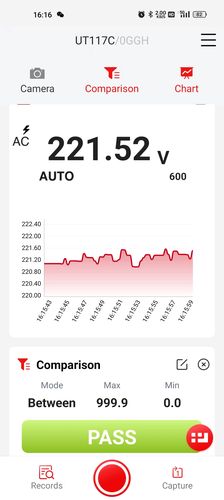 Suure täpsusega digitaalne multimeeter AC/DC 600V; AC/DC 10A; 50kHz; 40MΩ; 1000uF; Loz, LPF; diood; NCV; 60000, True RMS; BT UT117C 6935750511718