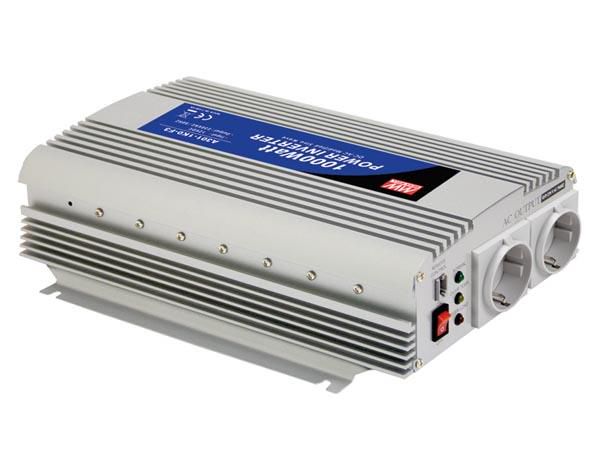 MEANWELL - MODIFIED SINE WAVE DC-AC POWER INVERTER - 12 V - 1000 W - GERMAN SOCKET A301-1K0-F3 4711287480732