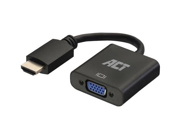 Adapter cable HDMI male to VGA female, with audio - 0.15 m ACTAC7535 8716065491289; 8716065491289