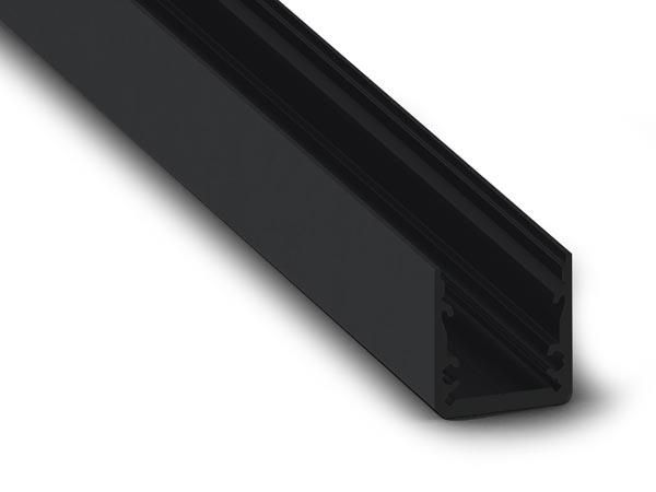 PREMIUM LINE, HIGH EFFICIENCY, SLIM LINE 15 FL ALUMINIUM LED PROFILE - BLACK AL-SL15B-FL-2 5410329734084; 5410329734084