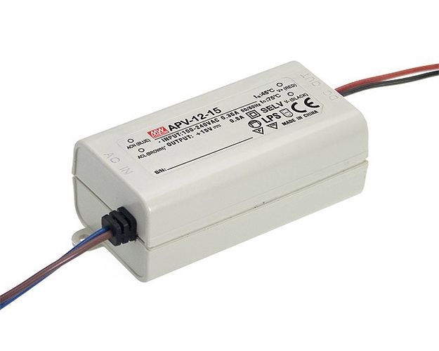 AC-DC Single output LED driver Constant Voltage (CV); Output 24Vdc at 0.5A APV-12-24