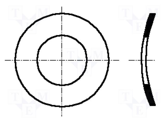 Washer; spring,split; M4; D=8mm; h=0.8mm; spring steel; DIN 137A BOSSARD B4/BN797