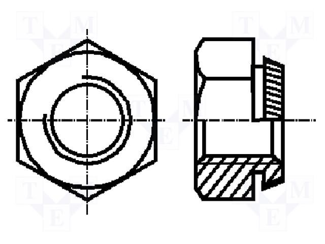 Nut; hexagonal; M4; steel; Plating: zinc; H: 4.5mm; 7mm; BN 201 BOSSARD B4X1.8/BN201