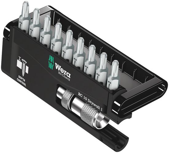 Bit-Check 10 Drywall 1, 1 x 1/4"x50; 9 x PH 2x25, Wera 05136011001