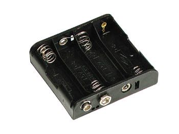 BATTERY HOLDER FOR 4 x AA-CELL (WITH SNAP TERMINALS) BH341B 5410329299552; 5410329598709; 5410329628703