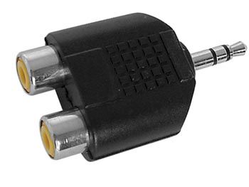 DUAL FEMALE RCA TO MALE 3.5mm STEREO JACK CAA20 5410329280710; 5410329223649