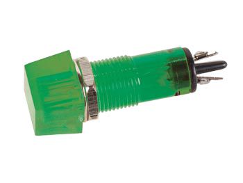 SQUARE 11.5 x 11.5mm PANEL CONTROL LAMP 12V GREEN CCAF012VBL 5410329347031; 5410329691493