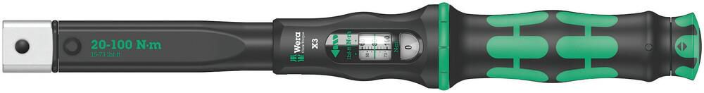 Click-Torque X 3 torque wrench for insert tools, 20-100 Nm, 9x12x20-100, Wera 05075653001