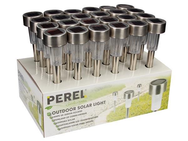 SOLAR LIGHT with stainless steel pole - 24 pcs in Display CSOL04D 5410329443979; 5410329443979