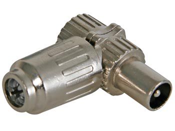 TV PLUG 90° MALE, FULL METAL SCREENED, 9.5mm/2.3mm CV001M 5410329409470; 5410329409487