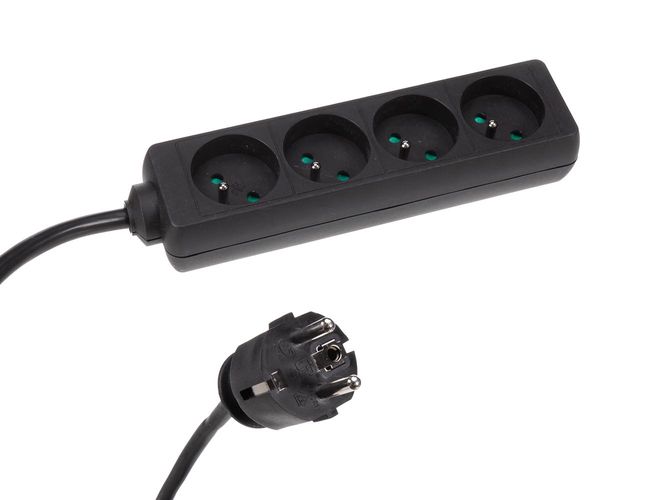 4-WAY SOCKET-OUTLET WITH SHRINK TUBE - 3G2.5 - 5 m- FRENCH SOCKET EB4STB25-5HQ 5410329718718; 5410329718725