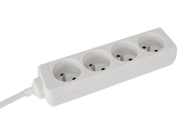 4-WAY SOCKET-OUTLET - 5 m CABLE - WHITE - FRENCH SOCKET EB4WN-5 5410329638658; 5410329657642